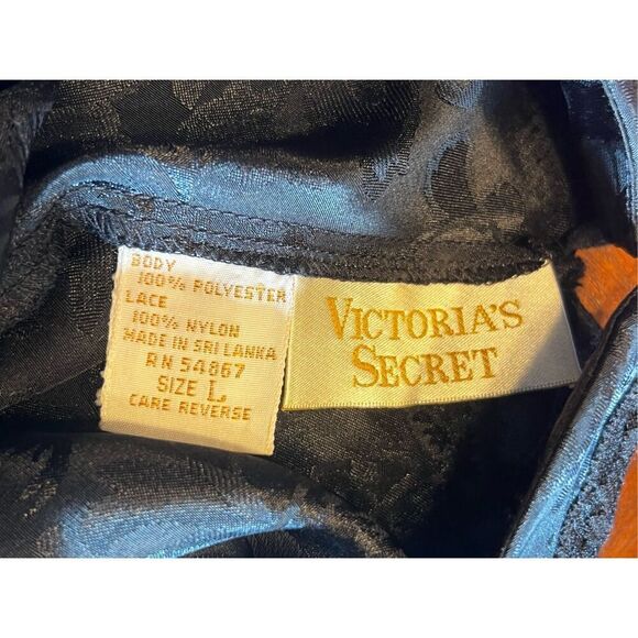 Victoria secrets Large 90’s gold label black goth sexy maxi sleep gown slip - Picture 9 of 9